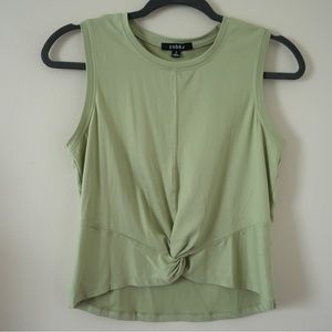 Zobha Green Activewear Twist Front Tank
